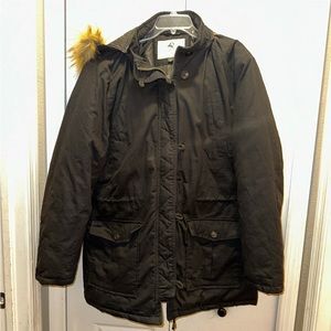 Thick plus size 2x winter parka coat with fur lined hood which you can zip off